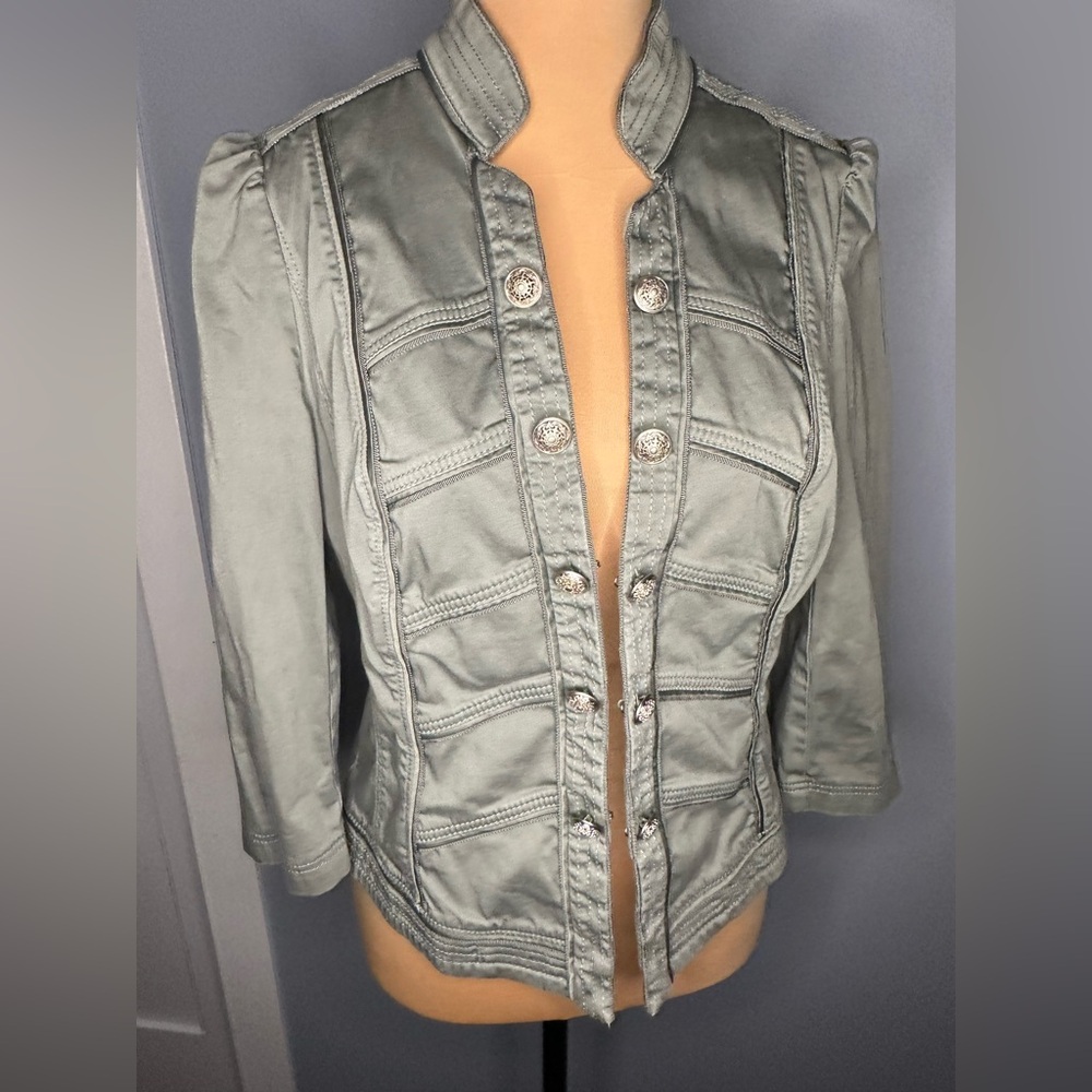 White House Black Market Gray Utility Jacket